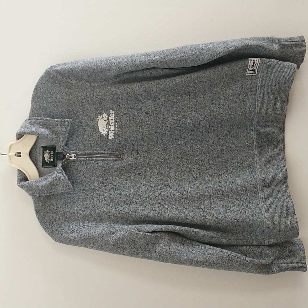 Roots Canada Collared ¼ Zip Whistler Cotton Poly Blend Sweatshirt Pullover LGE